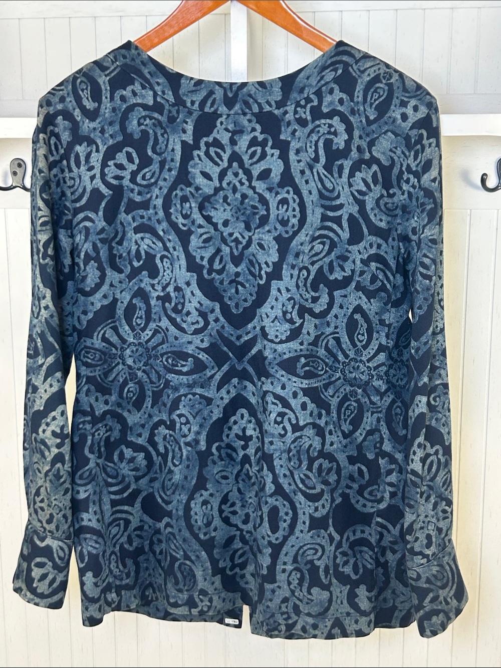 45R 45rpm Indigo Cotton Blouse Size 2